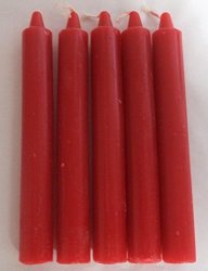 Set Of 5 X 6" Taper Spell Candles: Red