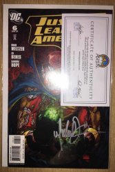 Justice League Of America 6 Signed Michael Turner With Coa