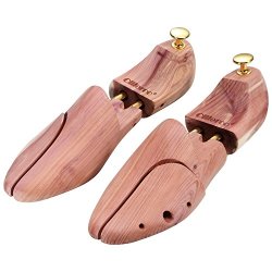 Ollieroo Men's Twin Tube Adjustable Red Cedar Wood Shoe Boot Tree Shaper Care 1 Pair 8-9