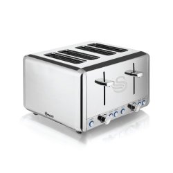 Swan Classic Polished Stainless Steel 4 Slice Toaster