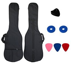 YMC 46-INCH Waterproof Dual Adjustable Shoulder Strap Electric Bass Guitar Gig Bag 5MM Padding Backpack With Accessories Picks Pick Holder Strap Lock --for 43 &46