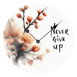 Never Give Up - Ceramic Wall Clock