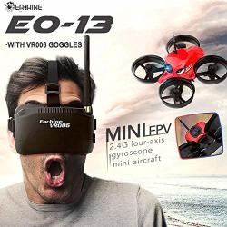 Pampassk Rc Helicopters - E013 Micro Fpv Rc Racing Quadcopter With 5.8G 1000TVL 40CH Camera VR006 VR-006 3 Inch Goggles VR Headset Helicopter Toy 1 Pcs