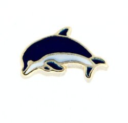 Blue Dolphin Floating Locket Charm