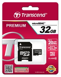 Transcend 32gb 200x Class 10 Micro Sd Card With Adapter