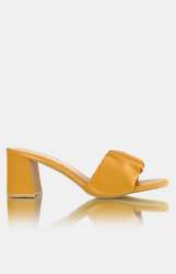 Ladies Block Heel Sandals - Mustard - Mustard UK 7