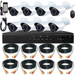 8 Channel Ahd Kit - Includes: 8 Ch Ahd Dvr + 8 X Ahd 1.3mp Cameras + All Cables + Power Supply