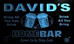 Adv Pro P006-B David's Home Bar Beer Family Last Name Neon Light Sign