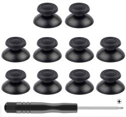 Mekela 5 Pairs Thumbsticks With Cross Screwdriver Replacement Joystick Thumb Stick For Playstation 4 PS4 Controller Gamepad Black Black