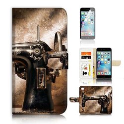For Iphone 6 6S 4.7' Flip Wallet Case Cover & Screen Protector Bundle A20136 Sewing Machine