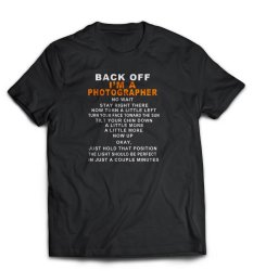 BACK Off Im A Photographer 100 180G T-Shirt - Medium 0.08KG