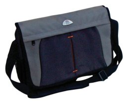 Meridian 40cm Point Nylon Messenger Bag Black Grey