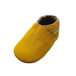 Baby Soft Sayoyo Sole Prewalkers Skid-resistant Baby Toddler Shoes Cowhide Shoes 18-24 Months Yellow