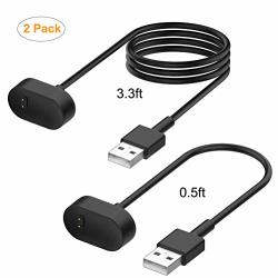 Yofuntle Compatible For Fitbit Inspire inspire Hr Charger Cable 2 Pack Replacement USB Charging Cable Cord Charger For Fitbit Inspire inspire Hr Fitness Tracker Smart Watch 0.5FT+3.3FT