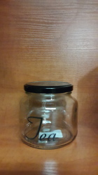 Consol Jar "tea" With Black Lid 500ml