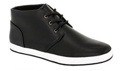 Franco Vanucci Mens Dress Lace-up Hi Top Sneakers EDWARD-2 Black black Size 8.5