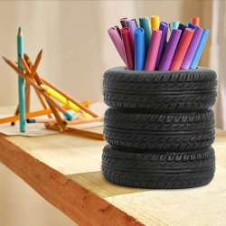 Unique Car Tire-shaped Pen Holder - Perfect For Desk Organization Students & Gifts