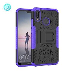 Huawei P20 Lite Case Valenth Kick Stand Dual Layer Hard Back Cover Case For Huawei P20 Lite-purple