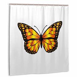 Zxw Decoration Bath Curtain Monarch Butterfly Bath Curtain Design Shower Curtain Waterproof Polyester Fabric 66X72 Inches