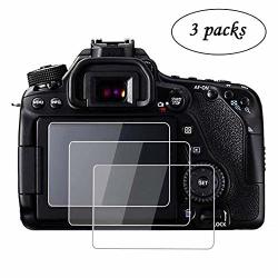 Glass Screen Protector Compatible With Canon 70D 80D Anti-scratches Fingerprint 3 Pack