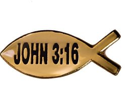 John 3:16 Fish Ichthys Hat Or Lapel Pin