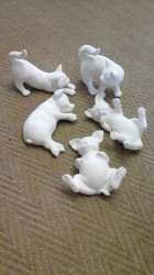 Cats And Pigs By Pro Art Ceramic Art Shop - Lying Down