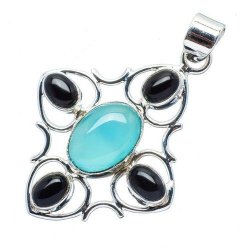 Sterling Silver Pendant - Chalcedony & Onyx - Dreams Collection