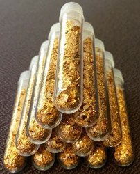 Large 9 3ML Vials. Filled Full Of Gold Leaf Flakes Lowest Price Online