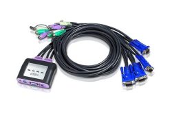 Aten 4 Port PS 2 Cable Kvm Switch With Speaker CS64A