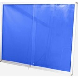 Parrot Display Case With Pin Board And Sliding Doors 1500 X 1200MM Royal Blue
