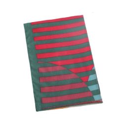 Lady's Shawl scarf Cashmere With Stripes - Green red