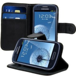 Kwmobile Elegant Synthetic Leather Case For The Samsung Galaxy S3 MINI With Magnetic Fastener And Stand Function In Black