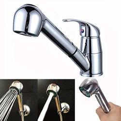 Dolloress Faucet ? Single Handle Mixer Tap Swivel Pull Out Spray Faucet Spout-kitchen Sink Chrome