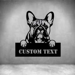 French Bulldog With Custom Text - 600MM Matt Gold