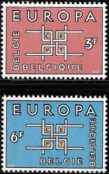 Belgium 1963 Europa Sg 1862-3 Complete Unmounted Mint Set