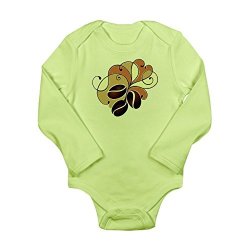 Truly Teague Long Sleeve Infant Bodysuit Coffee Bean Floral - Kiwi 12 To 18 Months