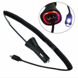 Efactory Direct Touch LED Light Car Charger For Xolo Q1000 Opus With Quick 2.1A With Extra USB Port