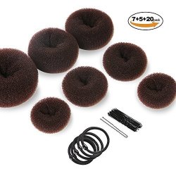 Donut Hair Bun Maker 7 Pieces Teenitor Ring Style Bun Maker Set With Hair Bun Makers 1 Extra-large 1 Large 2 Medium And 2