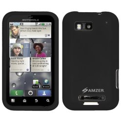 Amzer Silicone Skin Jelly Case For Motorola Defy MB525 - Black