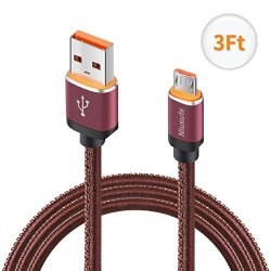 Micro USB Cable Niusute 3FT Micro USB Cables Charging Cables For Samsung Htc Motorola Nokia MP3 Android Unlocked Smartphones Brown