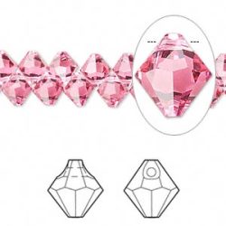 Swarovski Crystal - Rose - 6MM - Top Drilled Bicone - 6301