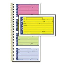 Adams - 3 Pack - Wirebound Telephone Message Book Two-part Carbonless 200 Forms "product Category: Forms Recordkeeping & Reference Materials forms & Recordkeeping Systems