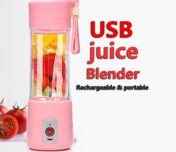 380ML USB Juicer Cup Handheld Fruit Smoothie Maker Blender Portable Rechargeable Pink