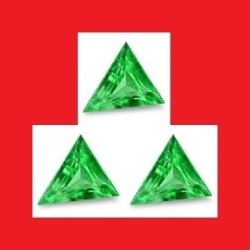 Tsavorite - Fine Emerald Green Triangle Cut - 0.09cts {parcel Of 3}