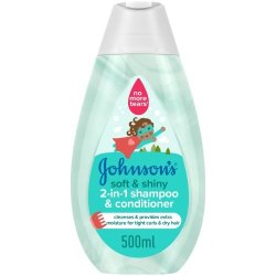 Johnsons Johnson's Soft & Shiny 2-IN-1 Baby Shampoo & Conditioner 500ML