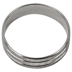 Silver - 6MM Flat Sf Band With 2 Cv Lines Size V