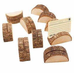 Astra Gourmet Wooden Card Holders - Rustic Real Wood Table Number Stands Picture Memo Clip Note Photo Clip For Home Party Decoration Wedding Favors