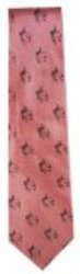 Silk Necktie with "Grand!" Grand Pianos Black on Dusty Rose
