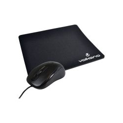 Volkano Slick Series Wired USB Mouse With Mousepad Combo