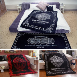 130x150cm Fashion Red Black Flannel Blanket Sofa Warm Bed Soft Quilt